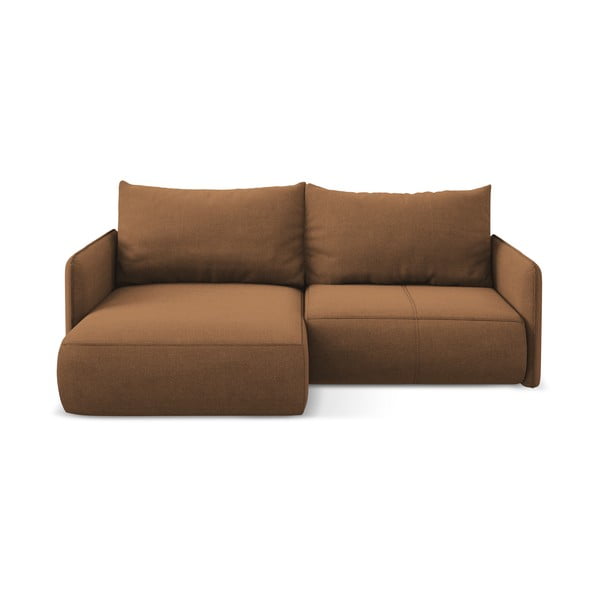 Oranžinės spalvos sulankstoma/su sandėliavimo vieta kampinė sofa (su kairiuoju kampu) Nanea – Makamii