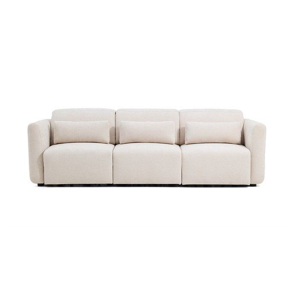 Smėlio spalvos reguliuojama/sulankstoma sofa iš šenilinio audinio su gultu 255 cm Lares – Kave Home