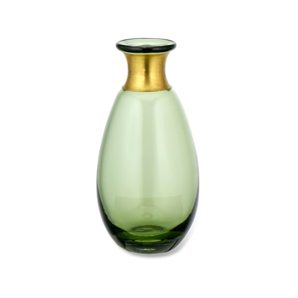 Žalio stiklo vaza Nkuku Miza, aukštis 14 cm