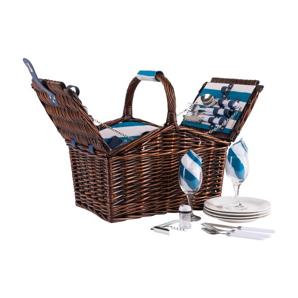 Dryžuotas pintas pikniko krepšys su įranga 4 asmenims Navigate Basket