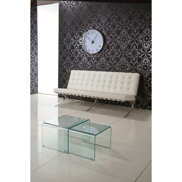 Iš stiklo kavos staliukai 2 vnt. 44.5x49 cm Cristal – Tomasucci-image-1