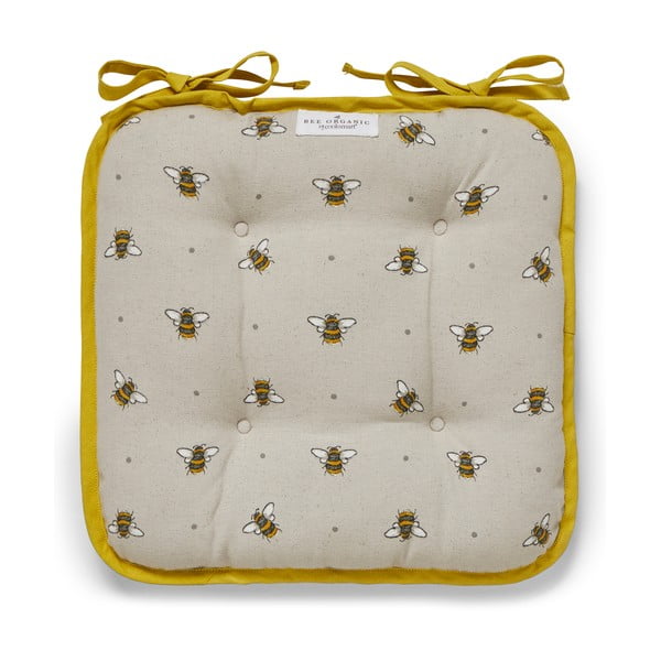 Smėlio ir geltonos spalvos medvilninė pagalvėlė Cooksmart ® Bumble Bees