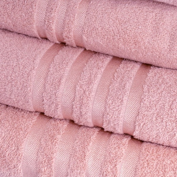 Rožinės spalvos iš frote audinio iš medvilnės rankšluostis 30x50 cm Simple – Casa Selección-image-1