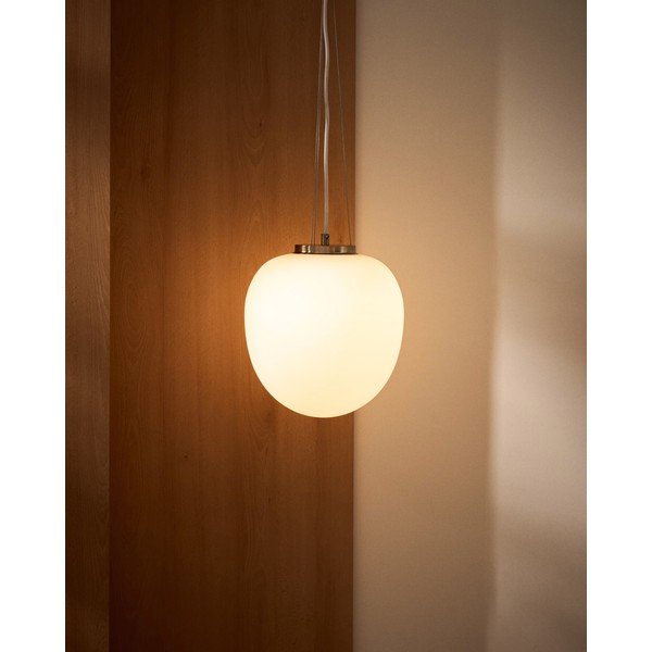 Baltos spalvos kabantis šviestuvas ø 25 cm su stiklo gaubtu Ardali – Kave Home-image-2