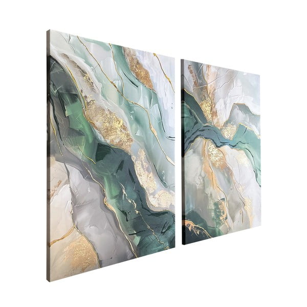 Paveikslai su rankomis tapytais elementais rinkinyje 2 vnt. 50x70 cm Aventurine – Styler-image-4