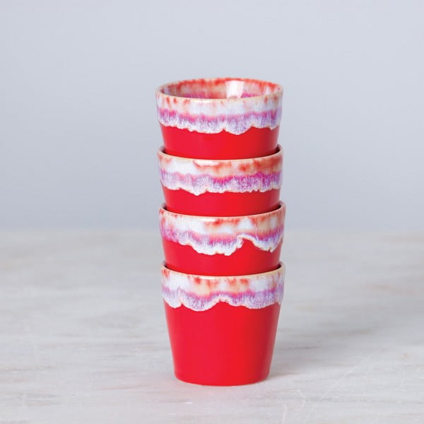 Raudonos ir baltos spalvos akmens masės espreso puodelis Costa Nova, 90 ml-image-1