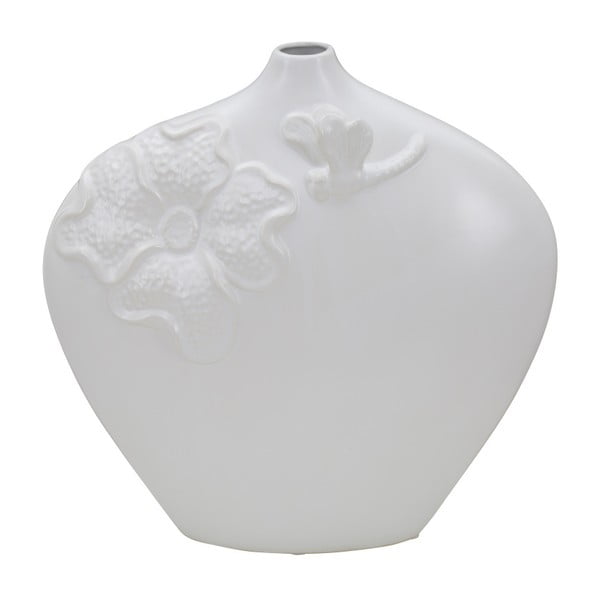 Balta porcelianinė vaza Mauro Ferretti Fleur, aukštis 30,5 cm