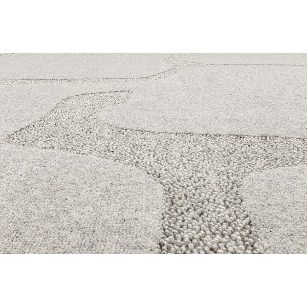 Iš vilnos kilimas šviesiai pilkos spalvos 160x230 cm Morphic Organica – Agnella-image-4