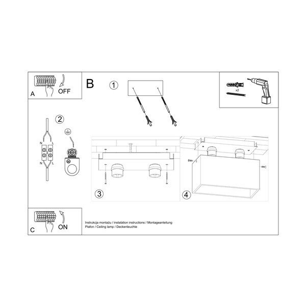 Baltas lubinis šviestuvas Sollux Geo-image-4