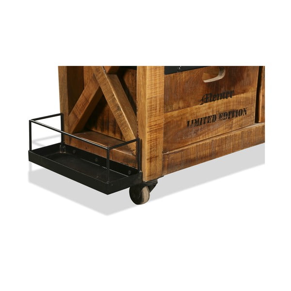 Natūralios spalvos iš mango masyvo vyno spintelė butelių skaičius 5, 100x92x30 cm Ravi – Interia Home & Living-image-4