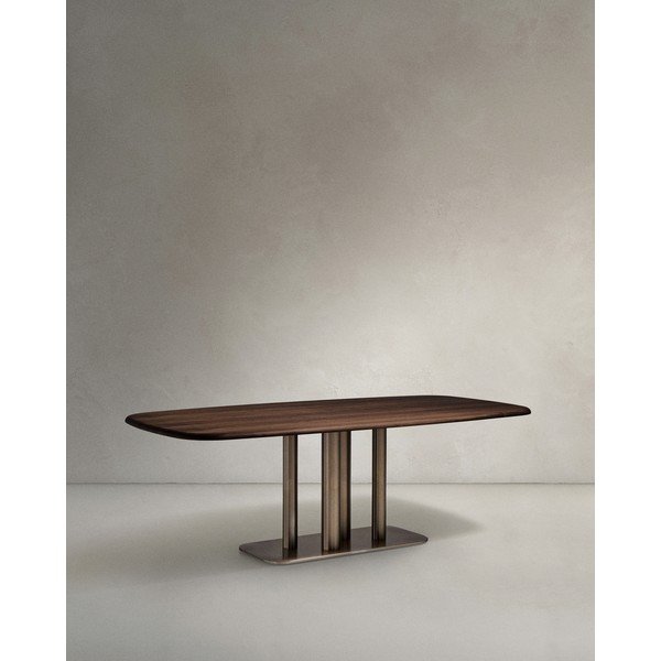 Valgomojo stalas iš riešutmedžio 100x180 cm Melvar – Kave Home-image-3