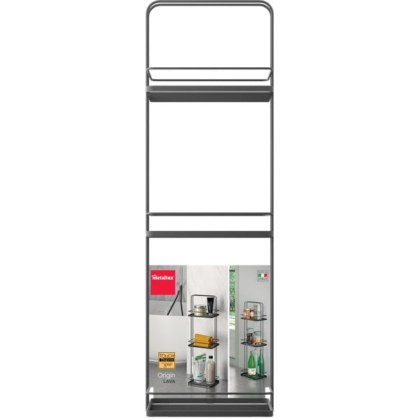 Matinės juodos spalvos iš plieno vonios lentyna Lava – Metaltex-image-4