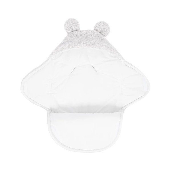 Dramblio kaulo spalvos iš sherpa vilnos kūdikio vystyklas 45x80 cm – Meowbaby-image-1