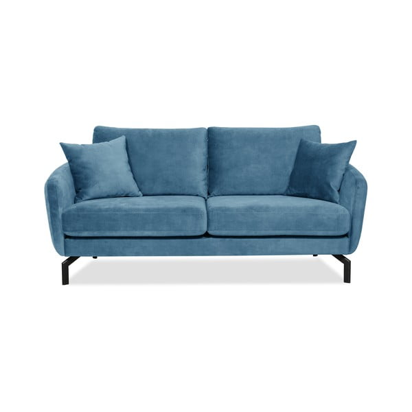 Mėlyna sofa su aksominiu užvalkalu Scandic Magic, 190 cm pločio