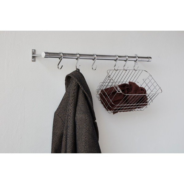 Matinės sidabrinės spalvos iš nerūdijančio plieno sieninė lentyna 70 cm Hang-It – Mette Ditmer Denmark-image-2