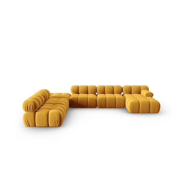 Sofa geltonos spalvos iš velveto 379 cm Bellis – Micadoni Home