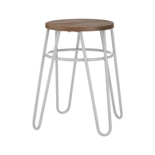 Pilkos spalvos/natūralios spalvos iš guobos masyvo taburetė District – Premier Housewares