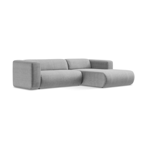 Šviesiai pilkos spalvos kampinė sofa (su dešiniuoju kampu/su gultu) Ekahi – Makamii-image-2