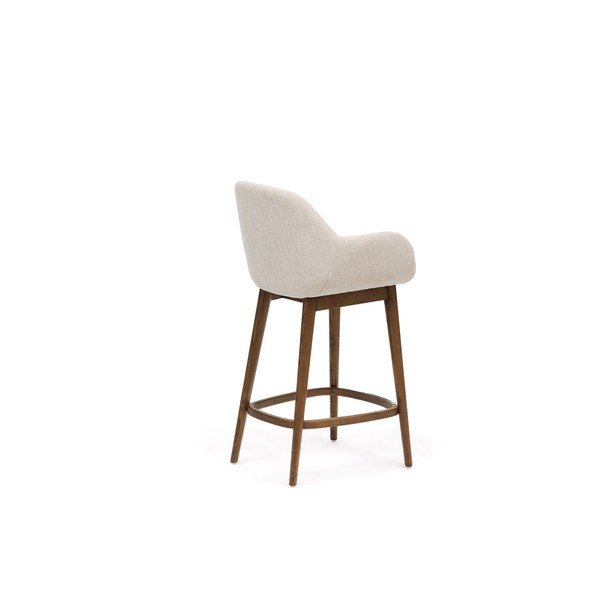 Smėlio spalvos iš audinio baro taburetė su porankiais (sėdynės aukštis 66 cm) Konna – Kave Home-image-4