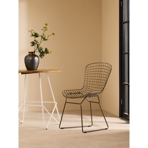 Bronzinės spalvos iš metalo valgomojo kėdė District – Premier Housewares-image-1