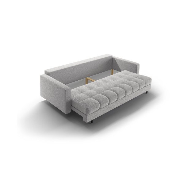 Šviesiai pilkos spalvos iš boucle sulankstoma/su sandėliavimo vieta sofa 222 cm Bali – Cosmopolitan Design-image-4