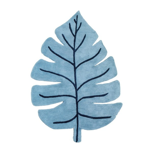 Vaikiškas kilimas mėlynos spalvos 105x150 cm Monstera Leaf – Lilipinso