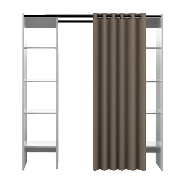 Atvira drabužių spinta baltos spalvos/šviesiai rudos spalvos 185x182 cm Tom – TemaHome