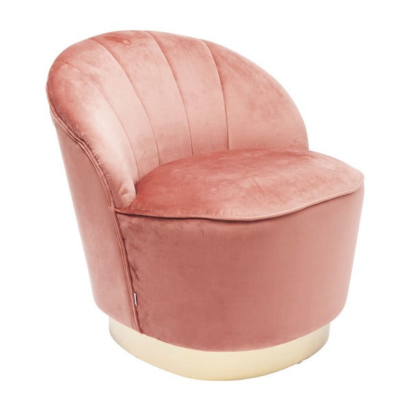 Rožinio aksomo fotelis Kare Design Cherry