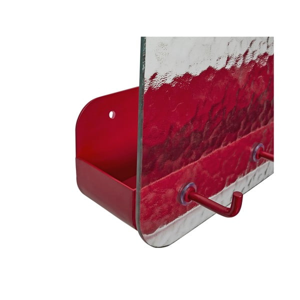 Raudona metalinė sieninė pakaba su lentyna Shack - Hübsch-image-2