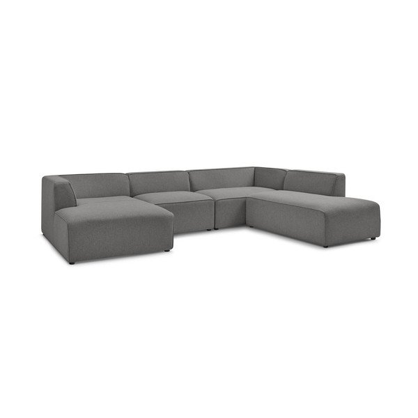 Tamsiai pilkos spalvos modulinė kampinė sofa (su dešiniuoju kampu/„U“ formos) Megeve – Bobochic Paris