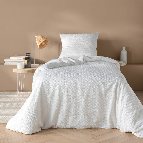 Baltos spalvos iš mikropluošto viengulė patalynė 140x200 cm Litea – douceur d'intérieur