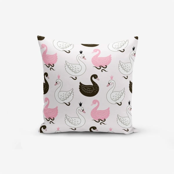 Minimalistiniai pagalvėlių užvalkalai Rožinis fonas Geri gyvūnai, 45 x 45 cm