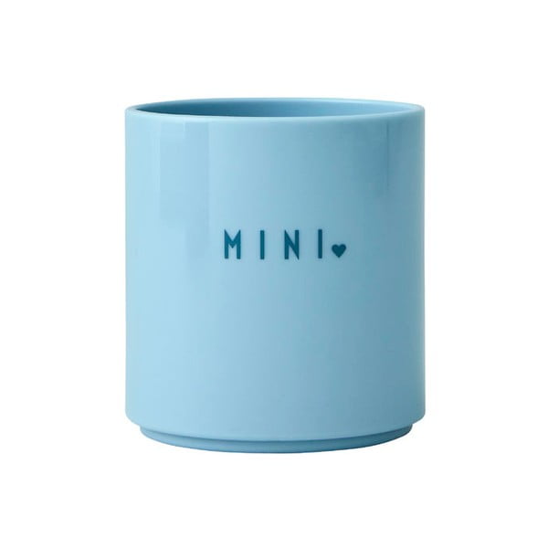 Šviesiai mėlynas vaikiškas puodelis Design Letters Mini Darling