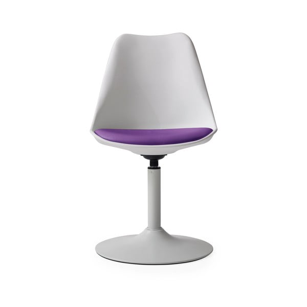 Balta valgomojo kėdė su violetine sėdyne "Tenzo Viva