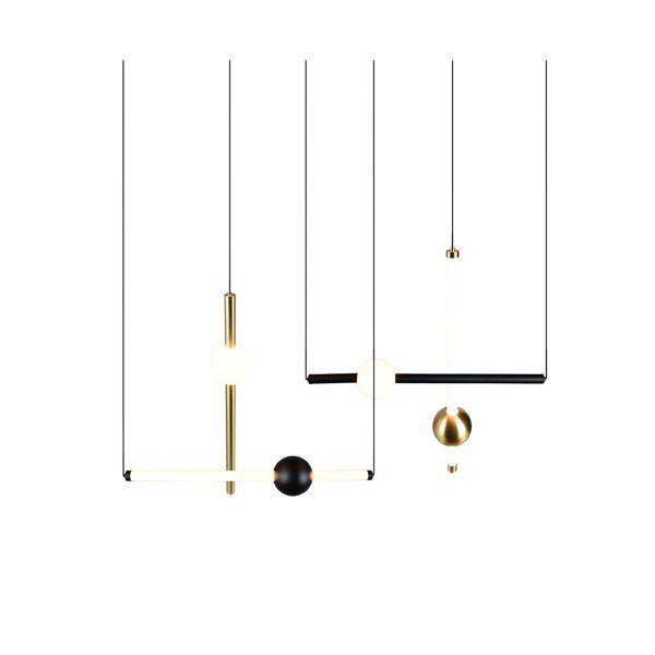 Juodos spalvos/auksinės spalvos kabantis šviestuvas LED su pritemdymo funkcija Melita – Trio-image-4