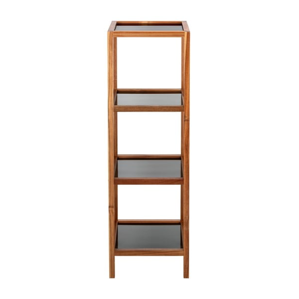 Iš stiklo vonios lentyna juodos spalvos/natūralios spalvos 36x112 cm Fondi – Wenko