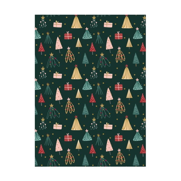 5 lapai dovanų vyniojimo popieriaus eleanor stuart Christmas Trees no. 4, 50 x 70 cm