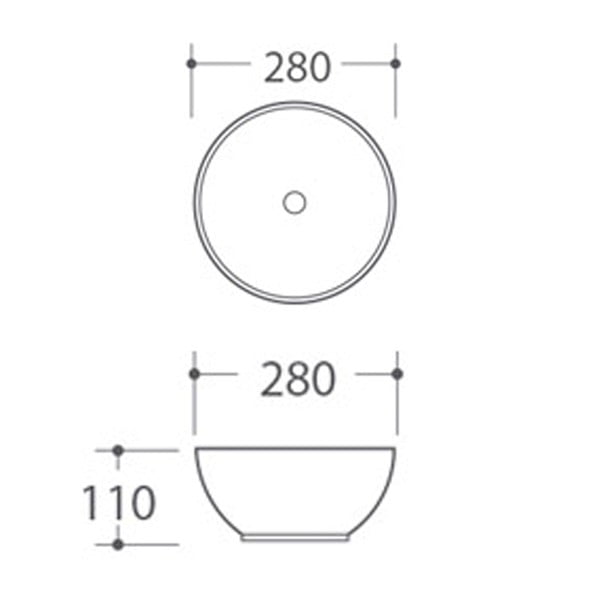 Iš keramikos apvalios formos praustuvas baltos spalvos ø 28 cm Aster – Sapho-image-4