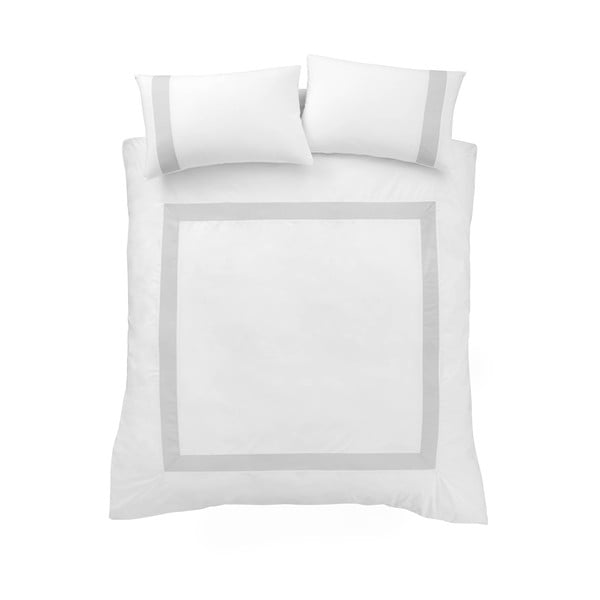 Balta ir pilka medvilninė patalynė dvigulei lovai 200x200 cm - Bianca