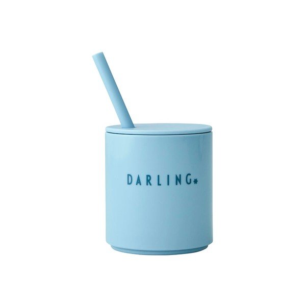 Šviesiai mėlynas vaikiškas puodelis Design Letters Mini Darling-image-4