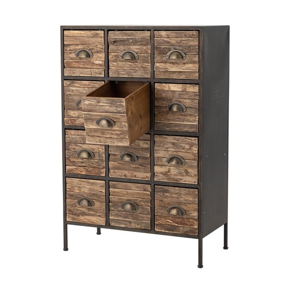 Iš metalo šoninė spintelė juodos spalvos/rudos spalvos 60,5x92x33,5 cm Matteo – Bloomingville-image-3
