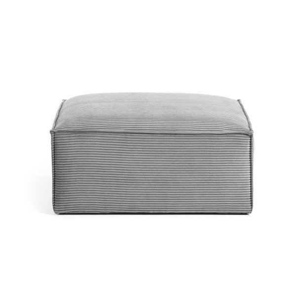 Šviesiai pilka aksominė otomanė Kave Home Blok-image-2