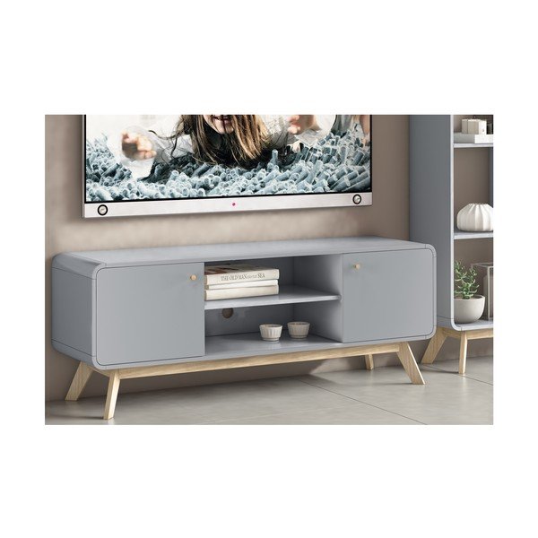 TV spintelė pilkos spalvos 140x53 cm Caitlin – Støraa-image-4