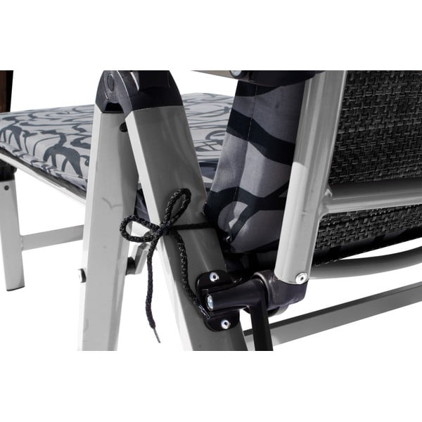 Metalinis sulankstomas sodo šezlongas juodos spalvos/pilkos spalvos London – Sun Garden-image-1