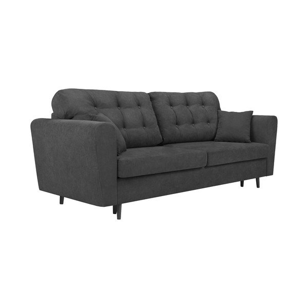 Tamsiai pilka trivietė sofa-lova su saugykla "Cosmopolitan Design Lyon-image-2