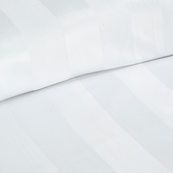 Baltos spalvos iš satino dvigulė patalynė 3 dalių 200x200 cm So Soft Satin Stripe – Catherine Lansfield-image-3