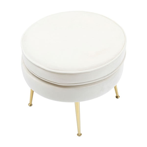 Taburetė baltos spalvos iš velveto Water Lily – Kare Design-image-1