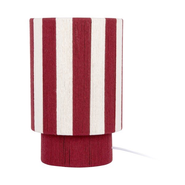 Raudonos spalvos/baltos spalvos iš virvės stalinis šviestuvas (aukštis 35 cm) Vienna Stripes – Leitmotiv