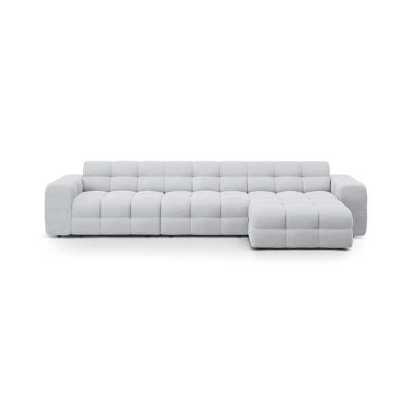 Šviesiai pilkos spalvos kampinė sofa (su dešiniuoju kampu/su gultu) Kendal – Micadoni 