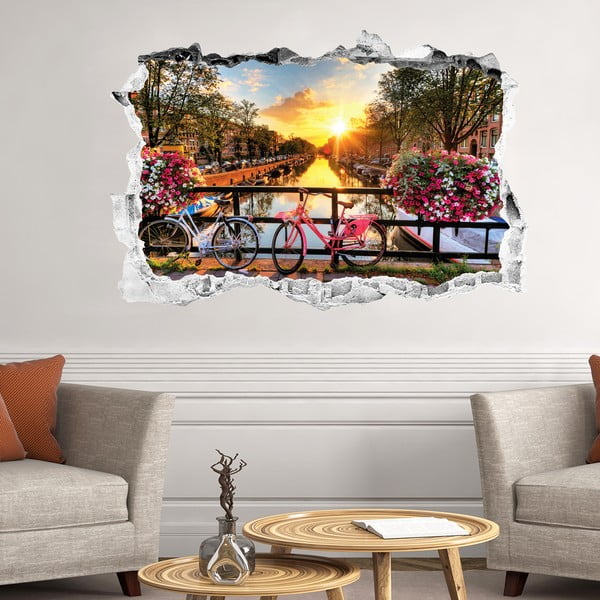 3D sieninis lipdukas Ambiance Sunrise over Amsterdam
